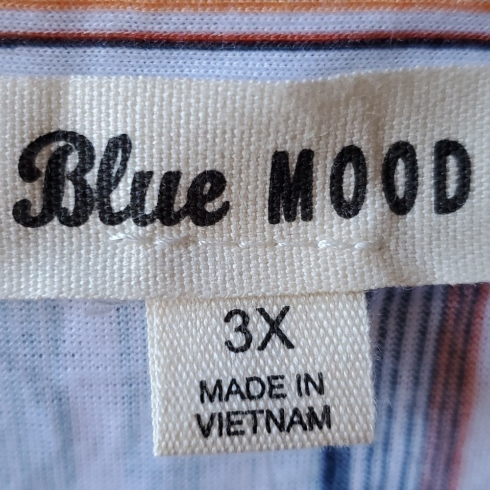 Blue Mood blue stripe SS top NWT size 3X - Picture 3 of 11